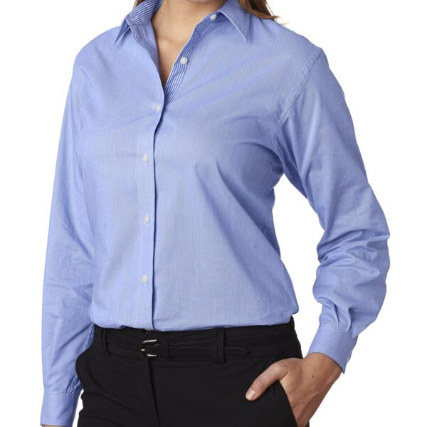 Van Heusen Ladies' Long-Sleeve Feather Stripe Thumbnail
