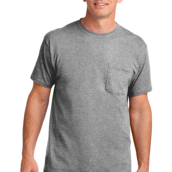 Port & Co 5.4 oz 100% Cotton Pocket T Shirt Thumbnail