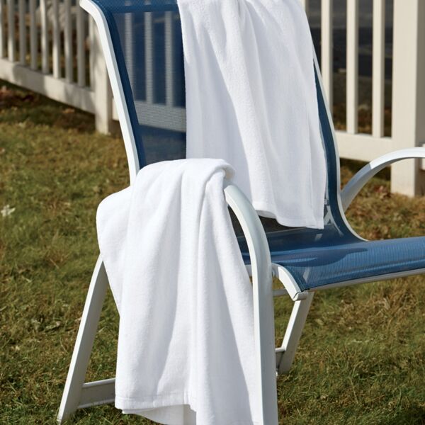 UltraClub White Velour Beach Towel Thumbnail