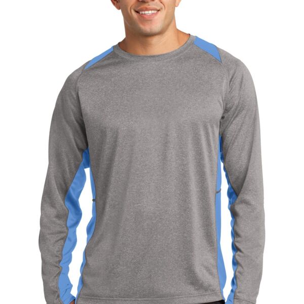 Sport Tek Long Sleeve Heather Colorblock Contender ™ Tee Thumbnail
